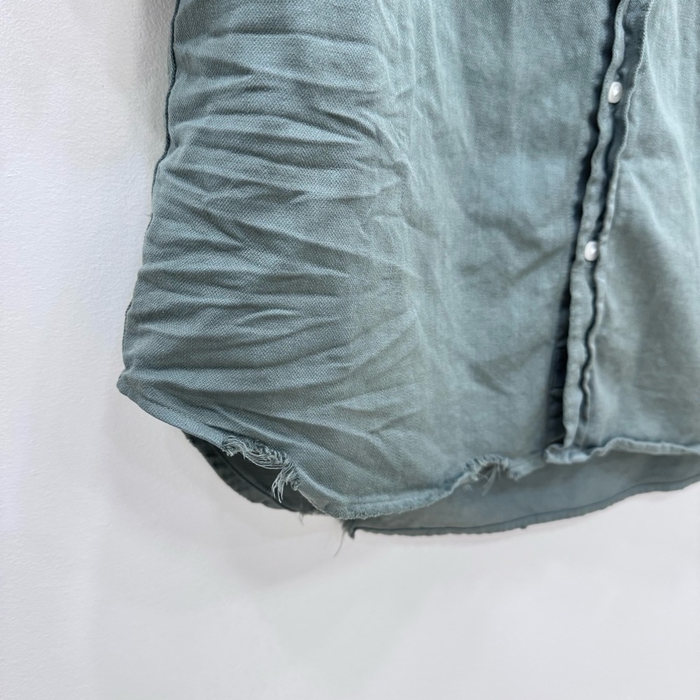 Frank & Eileen Mary Famous Denim Shirt Dress in Thyme M Distressed look - Picture 7 of 9